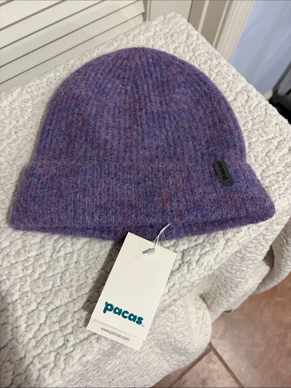 Pacas Purple Knit Beanie - Soft Brushed Winter Hat